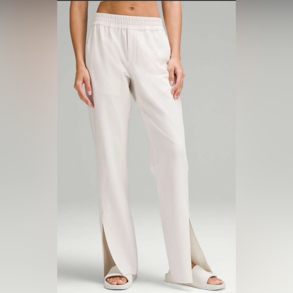 Nwot Lululemon Lab Stretch Cupro Slit Pants 32" White Opal
